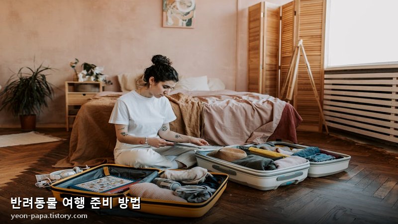 반려동물 여행 준비 방법